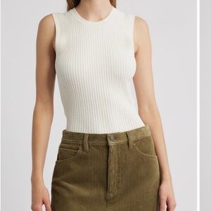 Frame Denim Ivory Ribbed Tank Top